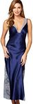 Julianna Rae Women's Allura 100% Silk Long Gown, Midnight, XL