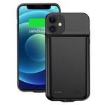 FLSTOR Battery Charge Case for iPhone 12 /iPhone 12 Pro, 7000mAh Backup Battery Charging Case for iPhone 12 6.1inch, Carrying Power Battery, Charging and Protection 2 in 1, Black