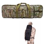XVBVS Tactical Rifle Case Long Gun Bag, Soft Padded Shotgun Case Carbine Case Rifle Pistol Backpack for Firearm Storage and Transportation with 4 Pouches and Shoulder Strap