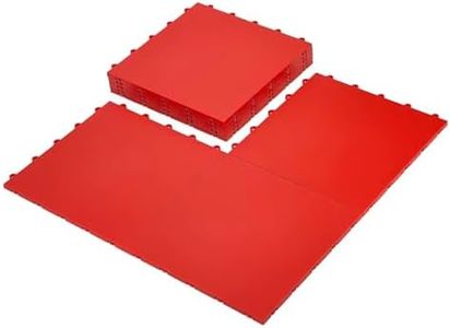 Indoor/Outdoor High Durability Interlocking Removable Colored Sports Flooring Hockey Surface Tiles, Red, 9.4 Sq Ft (8 Tiles)