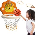 Indoor Basketball Hoop Kids Basketball Hoop On Door Space-Saving Adjustable Height Mini Basketball Hoop for Kids 2 in 1 Portable Indoor Hoop for Toddler Excellent Birthday for Boys,Bear