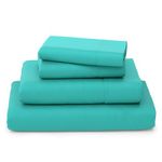 Cosy House Collection Luxury Bamboo Bed Sheet Set - Hypoallergenic Bedding Blend from Natural Bamboo Fiber - Resists Wrinkles - 4 Piece - 1 Fitted Sheet, 1 Flat, 2 Pillowcases - Cal King, Turquoise