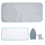 Ironing Mat, Portable Ironing Pad 39.4 x 18.9 inch Table Top Iron Board 5 in 1 Travel Ironing Blanket for Washer, Dryer, Counter top, Grey Arrow