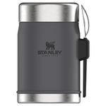 Stanley Classic Legendary Food Jar 0.4L with Spork - Keeps Cold or Hot For 7 Hours - BPA-Free Stainless Steel Soup Flask - Leakproof - Dishwasher Safe - Charcoal