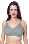 SIMONI Cross Fit Polycotton Non-Wired Non-Padded Full Coverage Cups Comfortable Regular Seamless Everyday T-Shirt Bra for Women/Girls (Green, 40C)