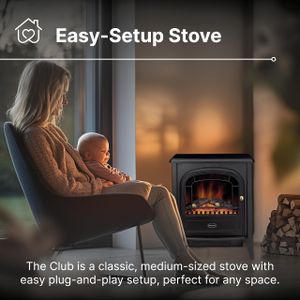 Dimplex Optiflame Electric Stove Heater – Black Freestanding Fireplace