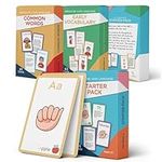 American Sign Language Flash Cards - 180 ASL Flash Cards to Teach Sign Language for Kids, Toddlers, Babies. ASL Kids Sign Language Flashcards Include a Starter Pack, Early Vocabulary and Common Words.