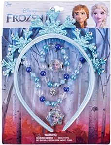 LUV HER Frozen Princess Dress Up Accessory Set - 3 Pcs Jewelry Set - Blue Princess Elsa Tiara, Bracelet - Elsa Necklace - Birthday, Holiday Gifts For Girls - Toys Dress Up Kit - Ages 3+