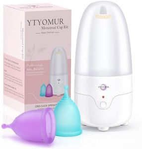 YTYOMUR Menstrual Cup Steamer Sterilizer with 2 Reusable Menstrual Cups, Upgraded Period Cups Cleaner Wash Kit