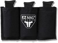 EZ Magazine Holder, Adhesive Magazine Pouch Organizer for Gun Safe, Car, Desk, Door - Pistol Clip Protection with Nylon Interior, Ammunition Single/Double Stack 9mm 10mm .40 .45 - Single Unit