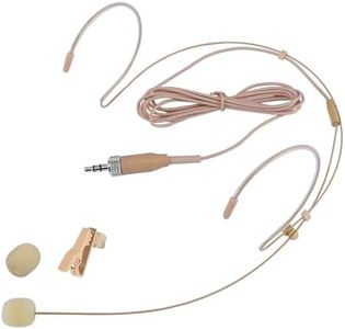 Discreet Dual Earhook Headset Microphone, Over-Ear Headworn Mic Compatible with Sennheiser Wireless Bodypack Transmitter, Ideal for Lectures, Performances, Podcasts, with Windscreen and 1.5m Cable