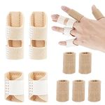 4Pcs Trigger Finger Splint and 5Pcs Finger Brace, Adjustable Finger Sleeves Pinky Mallet Finger Splint, Thumb Splint Trigger Finger Splints for Broken Finger Straightening Arthritis, Finger Protectors