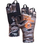 Fish Monkey Insulated Half-Finger Guide Glove - Fall Water Camo (X-Large)