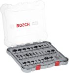 Bosch Professional 30 Pcs Router Bit Set With Mixed Bits, 8Mm Shank Bits, Suitable For Gof 130 Router