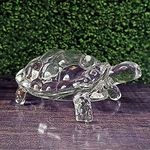 Top Trends® vastu feng Shui Crystal Turtal Tortoise Showpiece for Good Luck Turtle Vastu Gift for Career and Home Decoration [Transparent ONLY Tortoise size 3.5 x2.5 inch ]