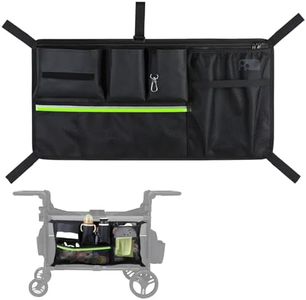 Stroller Wagon Cargo Net,Double-Layer Side Pockets Attachment for WONDERFOLD,Foldable Mesh Sorting Organizer Bag with Extra Storage Space