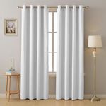 SPACES DRAPE STORY 4-Layered Heavy Polyester Thermal Insulated Noise Reducing 100% Blackout Door Curtain, Set of 2 (2.5Ft x 7Ft), White