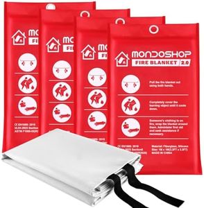 Mondoshop Silicone Fire Blanket for Home - 4Pack 40"x40" Emergency Fire Blankets for Kitchen, Fire Retardant Blankets for Car, Camping, Grill, Office, Warehouse, School, Picnic