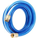 Homes Garden Hose Short 3/4 in. x 3 ft. Water Hose Blue Lead-Hose Male/Female High Water Pressure with Solid Brass Fittings for Water Softener, Dehumidifier, Vehicle Water Filter 8 Years Warranty