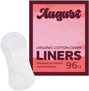 August Organic Panty Liners for Women and Anyone Who Menstruates, Made with Organic Cotton, HSA FSA Eligible 96 Liners, Toxin & Fragrance Free, Hypoallergenic Cotton (6 Boxes of 16 or 12 Boxes of 8)