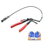 Prokomon Radiator Hose Clamp Plier / 24" Wire Long Reach Hose Clamp Pliers/Automotive Hose Clamp Removal Tool for Fuel Oil Water Hose with Gloves