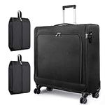 Bukere Rolling Garment Bags with Wheels for Travel, Wheeled Garment Luggage Bag with TSA Locks for Men and Women, 4 Spinner Wheels, Separate Suit Compartment, Checked-Large 26-Inch Suitcase