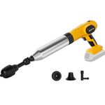Dinftin Electric Toilet Plunger Pro for Dewalt 20V Battery (Not Included) - Cordless Powerful High Pressure Unclogger, Drain Auger with 3 Heads for Bathroom, Safety and Portable Toilet Unclogged Tool