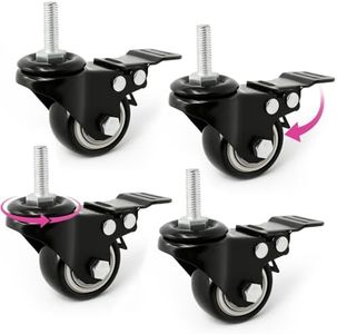 Liquid Stands Keyboard Stand Caster Wheels Set of 4 Replacement Locking Heavy Duty Wheels with Brake - Piano Stand Parts and Accessories