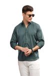 Blue Squad Men's Satin Slim Fit Shirt | Modern Tailored Design Solid Shirt (Dark Green, Size: L)