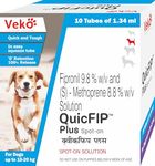 Veko Quicfip Plus Spot On Solution for Ticks and Fleas - for 20 Kg Dog (1 Tube of 1.34 Ml)