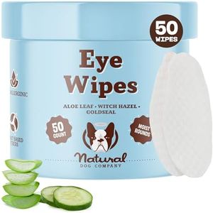 Natural Dog Eye Wipes for Dogs -50 Cnt- Soothing Dog Eye Wipes with Natural, Non-Irritating Ingredients Green Tea & Goldenseal, Effective Dog Tear Stain Remover Wipe & Dog Eye Gunk Remover Wipe, Vegan