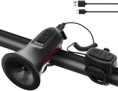 Vickes Electric Bike Horn, 120DB Electronic Bicycle Bell with Rechargeable Battery, 5 Sound Modes Waterproof Horn for Bike, Loud Bike Bell for Adults, Bike Horn for Mountain Bike, Road Bike