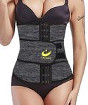 LAZAWG Waist Trainer for Women Sweat Sauna Waist Cincher Trimmer Tummy Control Shaper Belts Sport Girdle For Workout Weight Loss Grey