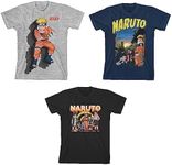 Bioworld Naruto Multi-Character Youth 3-Pack Crew Neck Short Sleeve T-Shirts