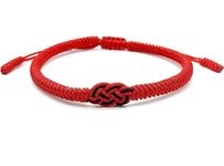 El Regalo 1 PC Red Yellow Mix Infinity Love Multicolor Lucky Bracelet for Men Women Tibetan Lucky Amulet Knot Bracelet Woven Thread String for Friend & Couple Peace & Protection (Red & Black Shade)