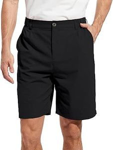Boyzn Men's 9" Inseam Golf Outdoor Flat Front Shorts Casual Work Dress Shorts Quick Dry Athletic Shorts with 5 Pockets Black-34