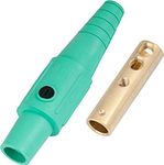 Marinco CLS20FB-E CLS Cam Type, Series 16 Inline, Single Pin Connector, 400 Amp, 600 Volt, 2-2/0 AWG, Female - Green (E)