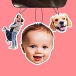 FAMILOVE Custom Air Freshener for Car with Photo Text Picture Both Sides, Personalized Gift for Valentine’s Day Birthday- Ideal for Car Wardrobe Bathroom Hanging Ornaments