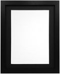 FRAMES BY POST 25mm Black Photo Picture Poster Frame with Black Mount 30" x 20" For Pic Size A2 (Plastic Glass)