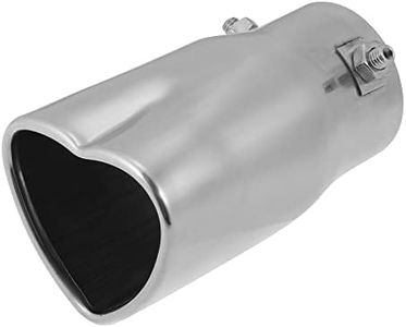 X AUTOHAUX Car Exhaust Tip Pipe 2.36" Inlet 2.72"x2.32" Outlet Heart Shaped Exhaust Tail Pipe for Pipes Diameter 0.94" to 2.13" Stainless Steel Silver Tone