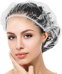 100Pcs Shower Cap Disposable, Clear Hair Cap Plastic, Spa, Hair Salon, Travel, Hotel and Home Use for Women Kids