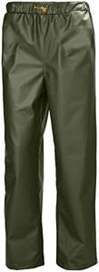 Helly-Hansen Workwear Gale Waterproof Men's Rain Pants with Adjustable, Elastic Waist and Bottom Leg with Snap Buttons, Army Green - Medium