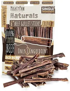 Mighty Paw - Beef Gullet Sticks for Dogs (6 Inch - 30 Pack) | Premium Beef Esophagus Dog Treats. Gullet Sticks, Ideal for Large and Small Dogs Teething and Light Chewing. Rawhide Free, Bulk Dog Chews