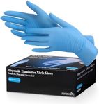 SereneLife 100 Pcs. Soft Industrial Gloves, Large Disposable Nitrile Gloves, Latex Free, Puncture Resistant, Non-Sterile, Textured Grip, Ideal for Automotive, Household, Food Service, Cleaning