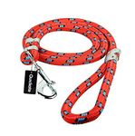 Quickato Stylish 15 MM Nylon Black Rope Dog Cord Training Leash for Medium Sized Dogs with Strong Hook Size (M)