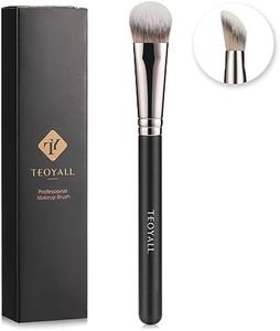 TEOYALL Angled Contour Brush, Synthetic Concealer Brush for Blending Setting Buffing with Liquid, Cream and Powder Cosmetic (Angled Brush)