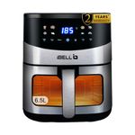 iBELL AF650MN Air Fryer 6.5 Litre, 1600W, 8 Cooking Presets, Detachable Fryer Basket, Smart Rapid Air Technology, Timer Function, Auto-off & Adjustable Temperature Control (Black)