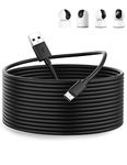 Micro USB Cable 10M, ACOCOBUY USB Cable for Mi 360° Home Security Camera 2K Pro, Mi Smart Camera C300, Mi 360° Camera (1080p), USB to Micro USB Security Camera Charging Cable for Security Camera,Black