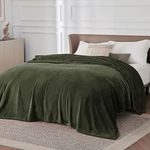 Bedsure Fleece Blanket King Size for Bed - Soft Cosy Fluffy Throw Blankets, Warm Large Throws for Audlts, Olive Green, 270x230 cm
