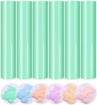 HTVSTD Pastel Green Puff Vinyl Heat Transfer -12" x 10" 6pcs Light Green Puffy HTV Iron On Vinyl Puffy Heat Transfer Vinyl for T-Shirts Puff HTV